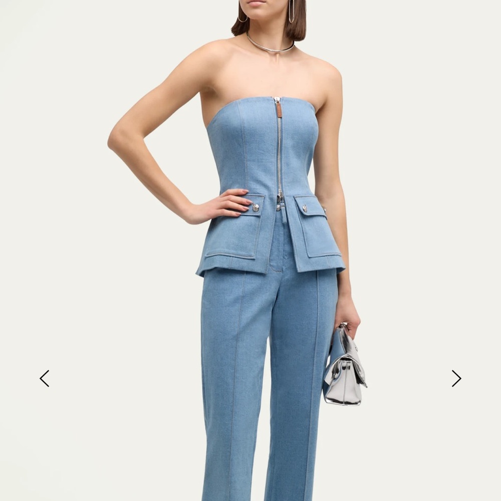 VERONICA BEARD
Maeve Zip-Front Denim Bustier size 4